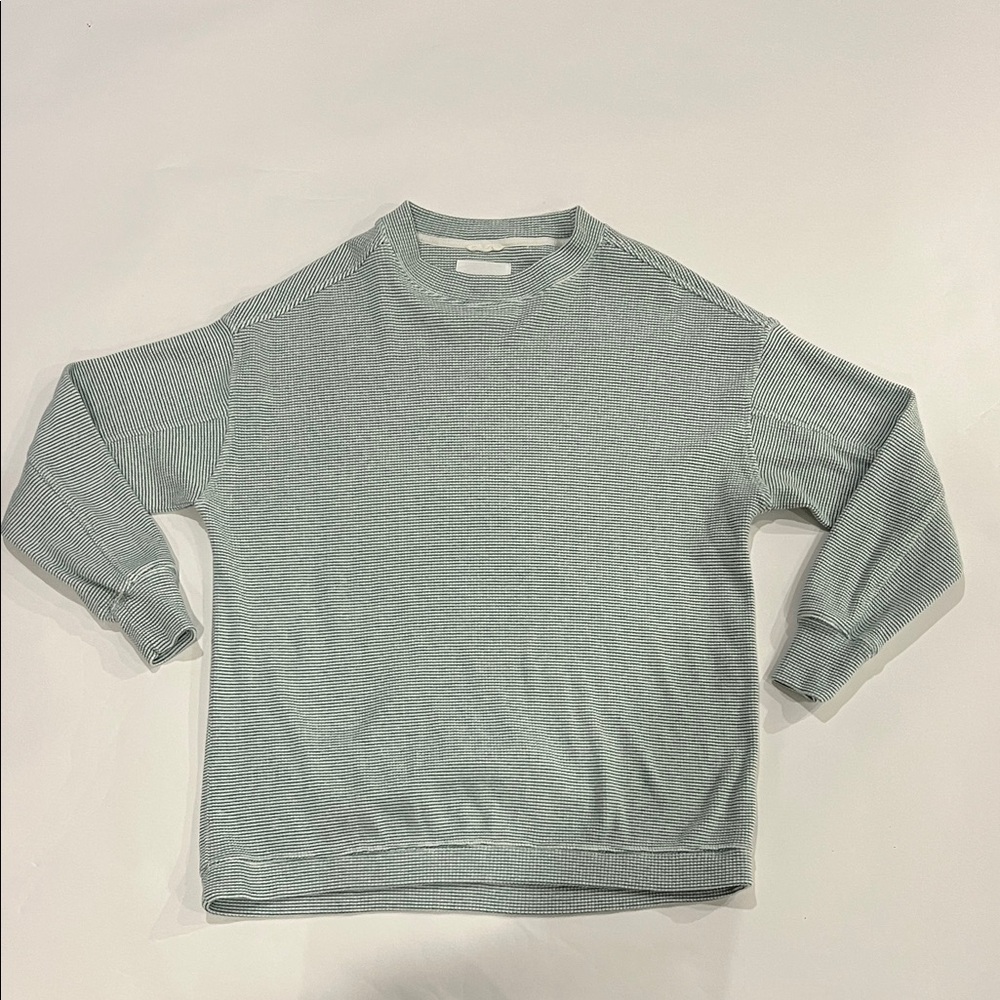 Aerie Light Green Striped Knit Top sweatshirt size XS